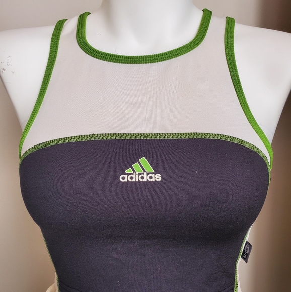 adidas Tops - Vintage Adidas sports top, black/green/white, seize M
